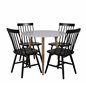 Polar Dining Table ø 90cm - White / Oak, Lönneberga Windsor Chair - Black_4