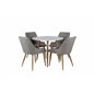 Polar Dining Table ø 90cm - White / Oak, Plaza Dining Chair - Light Grey / Oak_4