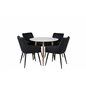 Polar Dining Table ø 90cm - White / Oak, Comfort Dining Chair - Black / Black_4