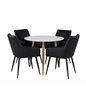 Polar Dining Table ø 90cm - White / Oak, Comfort Dining Chair - Black / Black_4