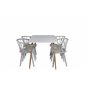 Polar Dining Table - 120*75*H75 - White / Oak, Bullerbyn Windsor Dining Chair - Grey_4