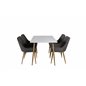 Polar Dining Table - 120*75*H75 - White / Oak, Plaza Dining Chair - Dark Grey / Oak_4