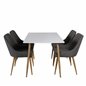 Polar Dining Table - 120*75*H75 - White / Oak, Plaza Dining Chair - Dark Grey / Oak_4