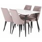 Polar Dining Table - 120*75*H75 - White / Black, Leone Dining Chair - Pink / Black_4