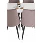 Polar Dining Table - 120*75*H75 - White / Black, Leone Dining Chair - Pink / Black_4