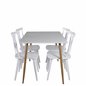 Polar Dining Table - 120*75*H75 - White / Oak, Mariannelund Windsor Chair - White_4