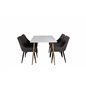 Polar Dining Table - 120*75*H75 - White / Oak, Plaza Dining Chair - Dark Grey / Black_4