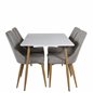 Polar Dining Table - 120*75*H75 - White / Oak, Leone Dining Chair - Light Grey / Oak_4