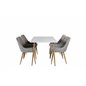 Polar Dining Table - 120*75*H75 - White / Oak, Plaza Dining Chair - Light Grey / Oak_4