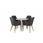 Polar Dining Table ø 90cm - White / Oak, Comfort Dining Chair - Dark Grey / Oak_4