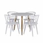 Polar Dining Table ø 90cm - White / Oak, Bullerbyn Windsor Dining Chair - White_4