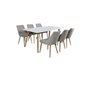 Polar Dining Table - 180*90*H75 - White / Oak, Plaza Dining Chair - Light Grey / Oak_6