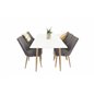 Polar Dining Table - 180*90*H75 - White / Oak, Leone Dining Chair - Dark Grey / Oak_6