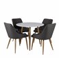 Polar Dining Table ø 90cm - White / Oak, Plaza Dining Chair - Dark Grey / Oak_4