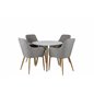 Polar Dining Table ø 90cm - White / Oak, Comfort Dining Chair - Light Grey / Oak_4