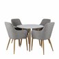 Polar Dining Table ø 90cm - White / Oak, Comfort Dining Chair - Light Grey / Oak_4