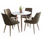 Polar Dining Table ø 90cm - White / Oak, Plaza Dining Chair - Green / Oak_4