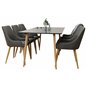 Polar Dining Table - 180*90*H75 - Black / Oak, Plaza Dining Chair - Dark Grey / Oak_6