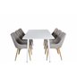 Polar Dining table 180 cm - White top / White Legs, Plaza Dining Chair - Light Grey / Oak_6