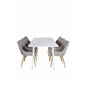 Polar Dining table 180 cm - White top / White Legs, Plaza Dining Chair - Light Grey / Oak_6