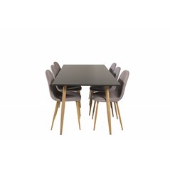 Polar Dining Table - 180*90*H75 - Black / Oak, Polar Dining Chair - Grey / Oak_6