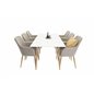 Polar Dining Table - 180*90*H75 - White / Oak, Comfort Dining Chair - Light Grey / Oak_6