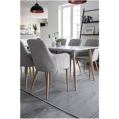 Polar Dining Table - 180*90*H75 - White / Oak, Comfort Dining Chair - Light Grey / Oak_6