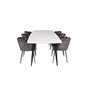 Polar Ellipse Dining Table - 240*100*H75 - White / Black, Limhamn - Chair - Grey Velvet_6