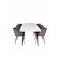 Polar Ellipse Dining Table - 240*100*H75 - White / Black, Limhamn - Chair - Grey Velvet_6