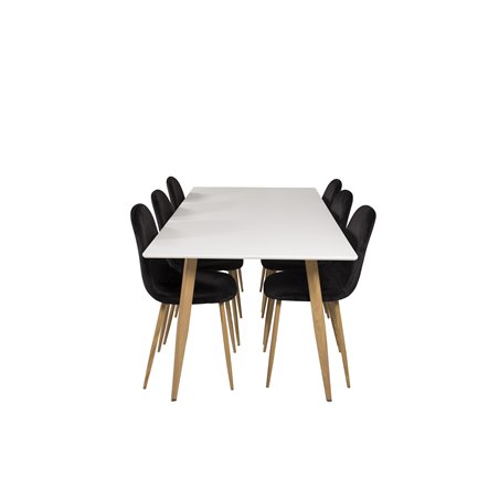 Polar Dining Table - 180*90*H75 - White / Oak, Polar Dining Chair - Black / Oak_6