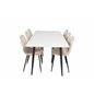 Polar Dining Table - 180*90*H75 - White / Black, Polar Dining Chair- Black legs / Beige Velvet (ersätter 19902-880)_6