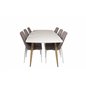 Polar Ellipse Dining Table - 240*100*H75 - Oak / White, Leone 2,0 Dining Chair - Grey / White_6