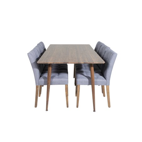 Polar Dining Table 180 cm - Walnut top - Walnut Legs, Willa Dining Chair - Walnut_6