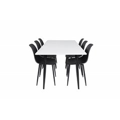 Polar Dining Table - 180*90*H75 - White / Black, Polar Plastic Dining Chair - Black Legs / Black Plastic_6