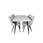 Polar Ellipse Dining Table - 240*100*H75 - White / Black, Velvet Deluxe Dining Chair - Black Legs - Light Grey Fabric_6