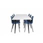 Polar Dining Table - 180*90*H75 - White / Black, Arctic Dining Chair - Black Legs - Blue Plastic_6