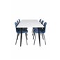 Polar Dining Table - 180*90*H75 - White / Black, Arctic Dining Chair - Black Legs - Blue Plastic_6