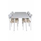 Polar Dining table 180 cm - White top / White Legs, Polly Dining Chair - Nature / White_6