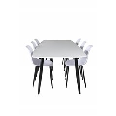 Polar Ellipse Dining Table - 240*100*H75 - White / Black, Polar Plastic Dining Chair - Black Legs / White Plastic_6