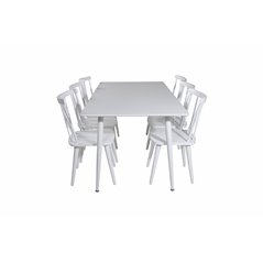 Polar Dining table 180 cm - White top / White Legs, Mariannelund Windsor Chair - White_6