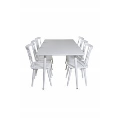 Polar Dining table 180 cm - White top / White Legs, Mariannelund Windsor Chair - White_6