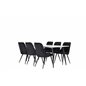 Polar Dining Table - 180*90*H75 - White / Black, Velvet Deluxe Dining Chair - Black / Black_6