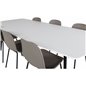 Polar Ellipse Dining Table - 240*100*H75 - White / Black, Arctic Dining Chair - Black Legs - Black Plastic_6