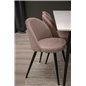 Polar Dining Table - 180*90*H75 - White / Black, Velvet Dining Chair Corduroy - Pink / Black_6