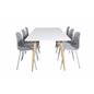 Polar Dining Table - 180*90*H75 - White / Oak, Arctic Dining Chair - Grey Legs - Grey Plastic_6