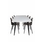 Polar Ellipse Dining Table - 240*100*H75 - White / Black, Arctic Dining Chair - Black Legs - Khaki Plastic_6