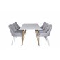 Polar Dining Table - 180*90*H75 - White / Oak, Plaza Dining chair - White legs - Light Grey Fabric_6