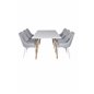 Polar Dining Table - 180*90*H75 - White / Oak, Plaza Dining chair - White legs - Light Grey Fabric_6