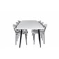 Polar Ellipse Dining Table - 240*100*H75 - White / Black, Vault Dining Chair - Black Legs - Grey Fabric_6