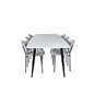 Polar Ellipse Dining Table - 240*100*H75 - White / Black, Vault Dining Chair - Black Legs - Grey Fabric_6